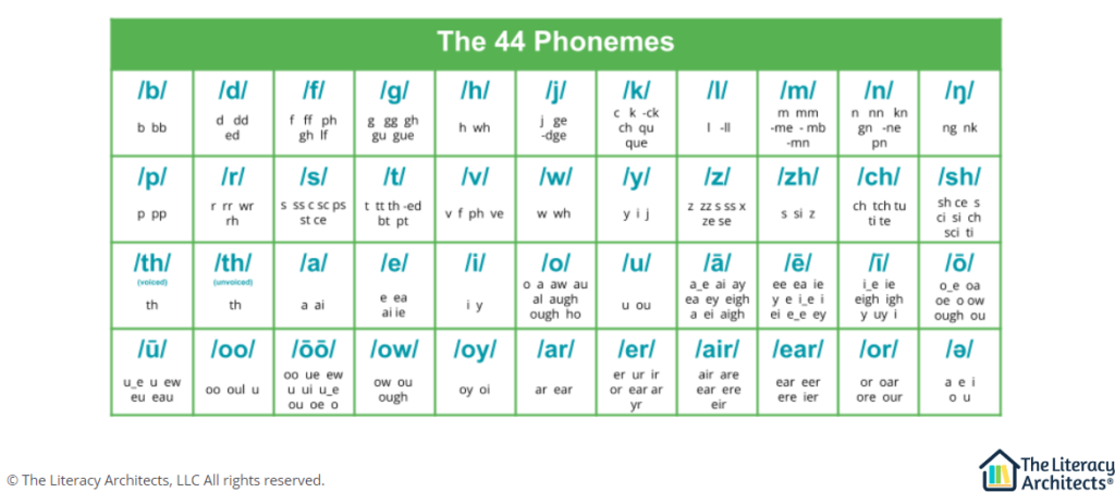 the 44 phonemes